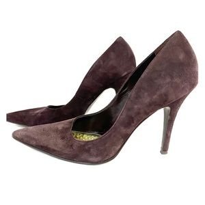 Aldo Brown Suede Leather Pointy Toe Heels, Shoes